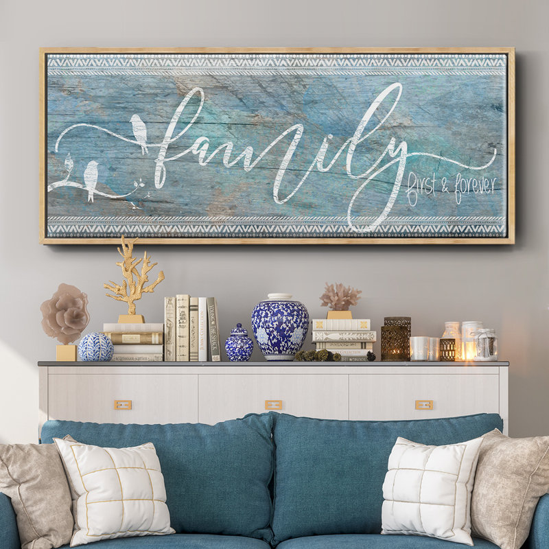 Family First- Framed Canvas, 20" H x 50" W
