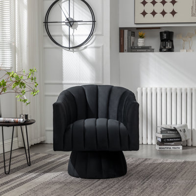 Murrow Upholstered Swivel Barrel Chair