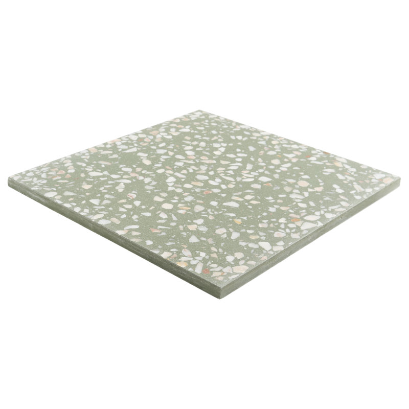 True Terrazzo 16x16 Polished Terrazzo Tile, Lisbon Green