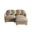 Canapé 2 places moderne en chenille de 173 cm avec pouf flexible, 4 coussins ronds et pieds en bois massif, couleur taupe.-166918402