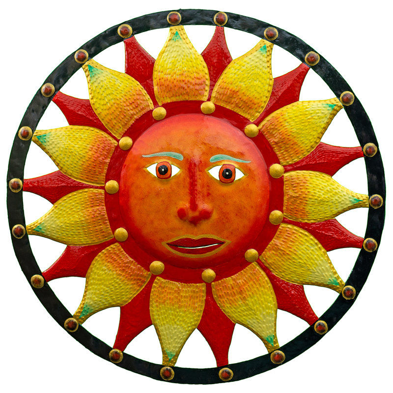 Soleil peint avec bordure noire