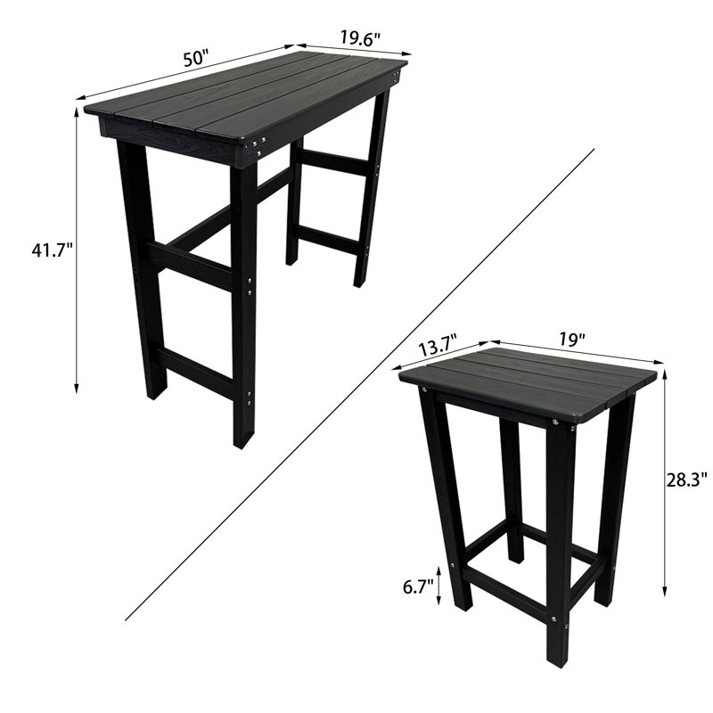 Tabourets de bar en PEHD, 2 pièces