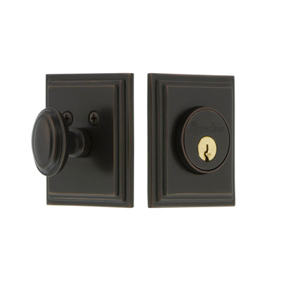 Carre Single Cylinder Deadbolt with Square Rosette