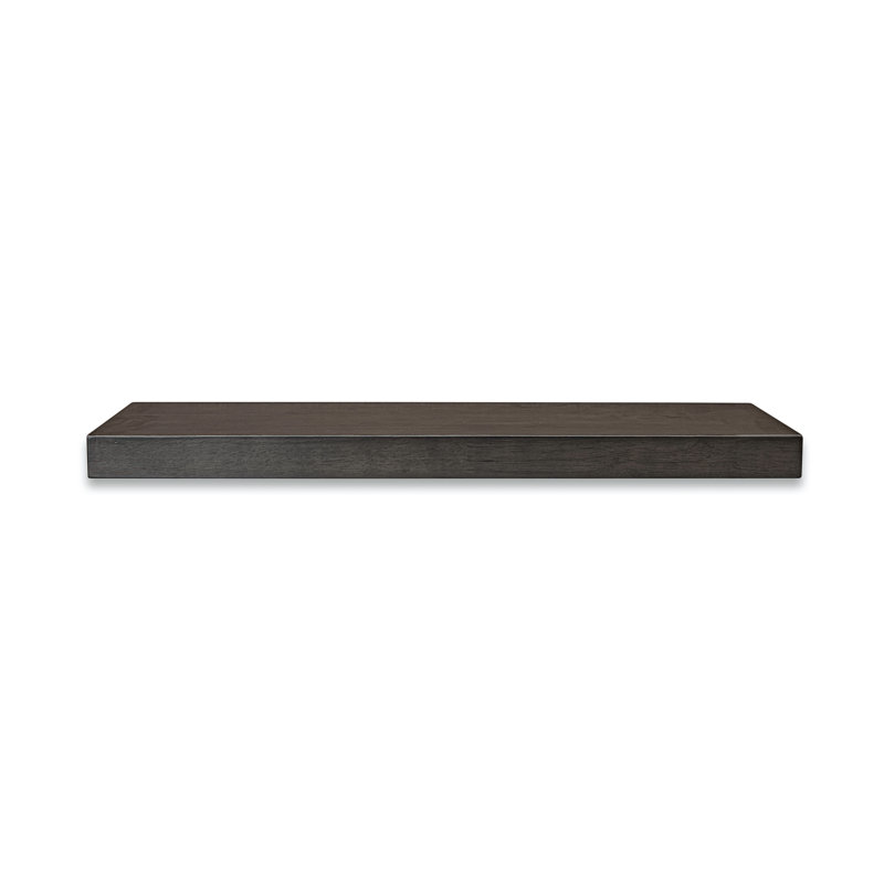 Chloe-Elise 2 Piece Rubberwood Solid Wood Floating Shelf, 1.5" H x 24" W x 7" D, Walnut