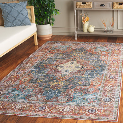 Arizona 126 Area Rug In Rust / Blue Green