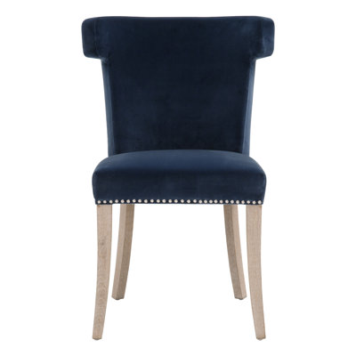 Upholstered Side Chair in Denim Velvet