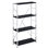 Black And Chrome 4-Tier Rectangular Bookshelf