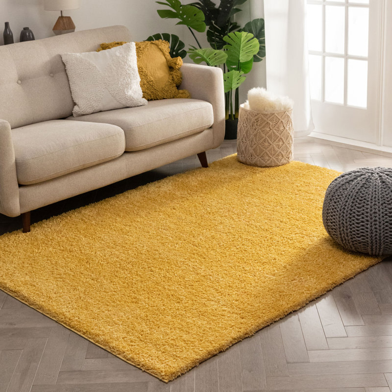 Tapis jaune uni Marandia Piper, Rectangle 3 pi 11 po x 5 pi 3 po