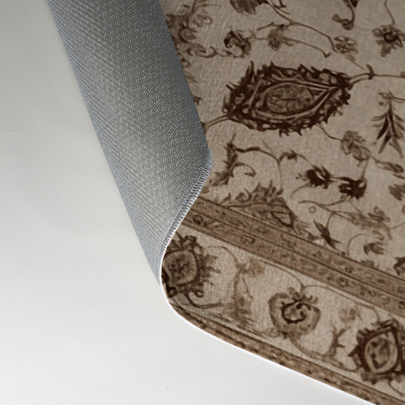 Tapis d'intérieur et d'extérieur persan beige, Rectangulaire 3 pi x 5 pi