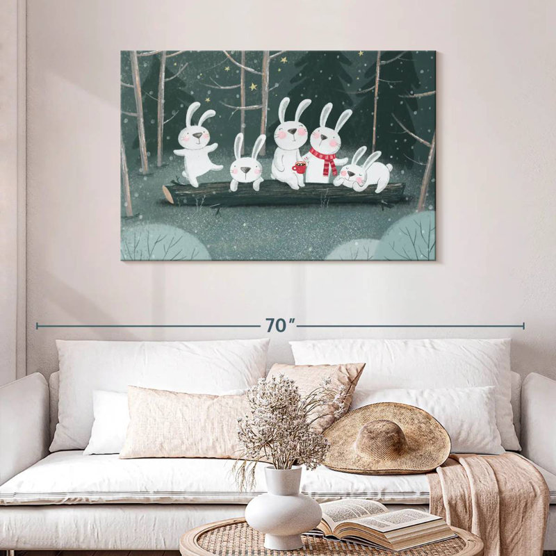 Winter Rabbits, 30" H x 45" W