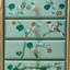 Armoire à bijoux rectangulaire verte en bois massif et manufacturé