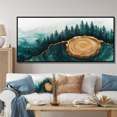 Paysage de forêt de pins de Ginicoti sur Emerald Horizon IV - forêt, art mural