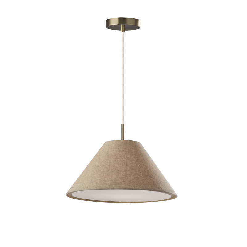 Finley 1-Light Adjustable Length Poly-Blend Single Pendant, Natural