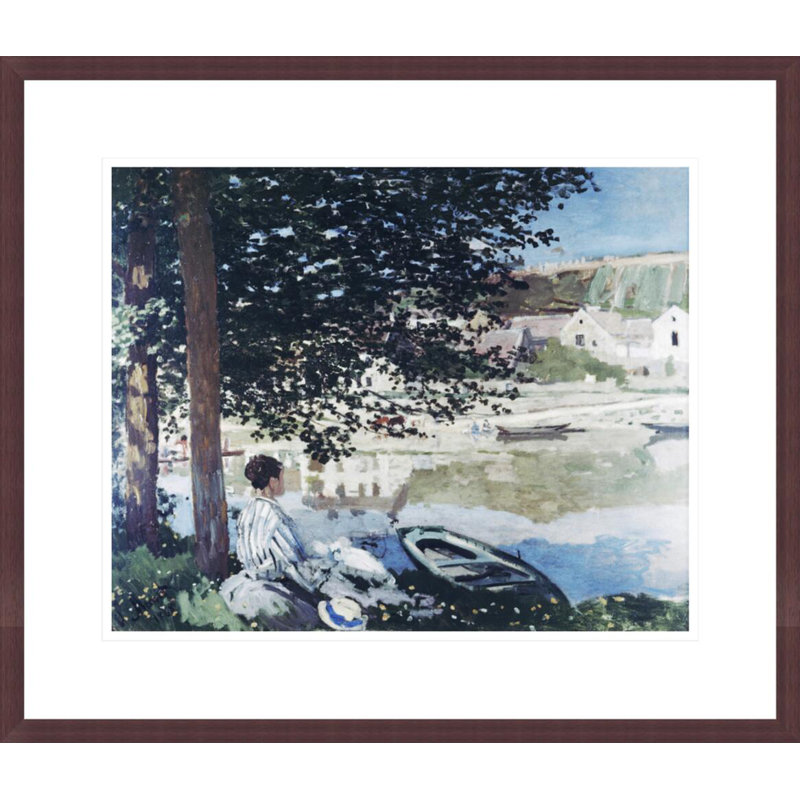 «On the seine at Bennecourt» par Claude Monet, impression giclée encadrée, H 17,75 po x l 20,68 po