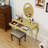 Makeup Vanity Desk with Mirror and Storage Drawers-857286338