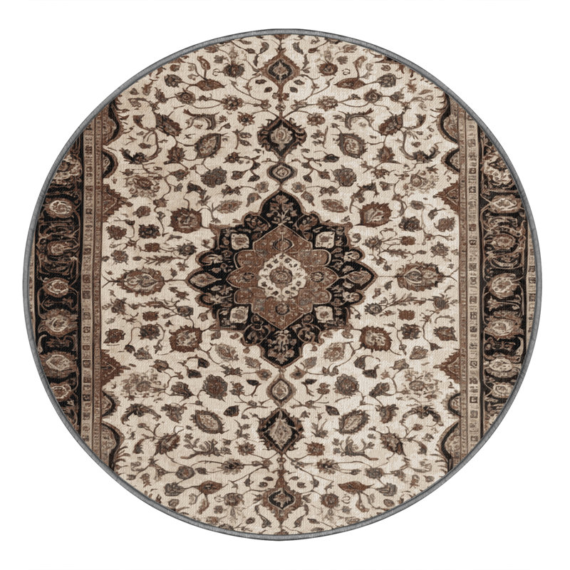 Machine Washable Persian Gray Area Rug, Rectangle 6' x 9'