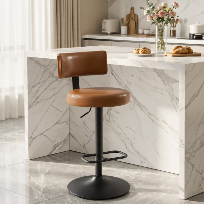 Tabouret de bar pivotant à hauteur réglable 25-33 po Sonja, Brown