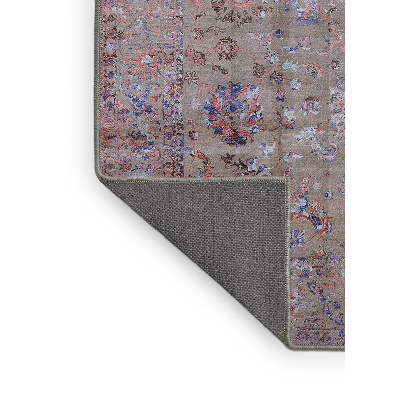 Tapis oriental taupe / bleu / rose Hyden, Rectangle 2 pi x 3 pi