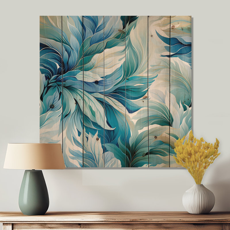 Dooling - art mural floral sur bois de pin naturel, H 15 po x l 15 po