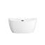 Baignoire autoportante blanche de 55 pouces avec drain noir mat et garniture de trop-plein Dorrit