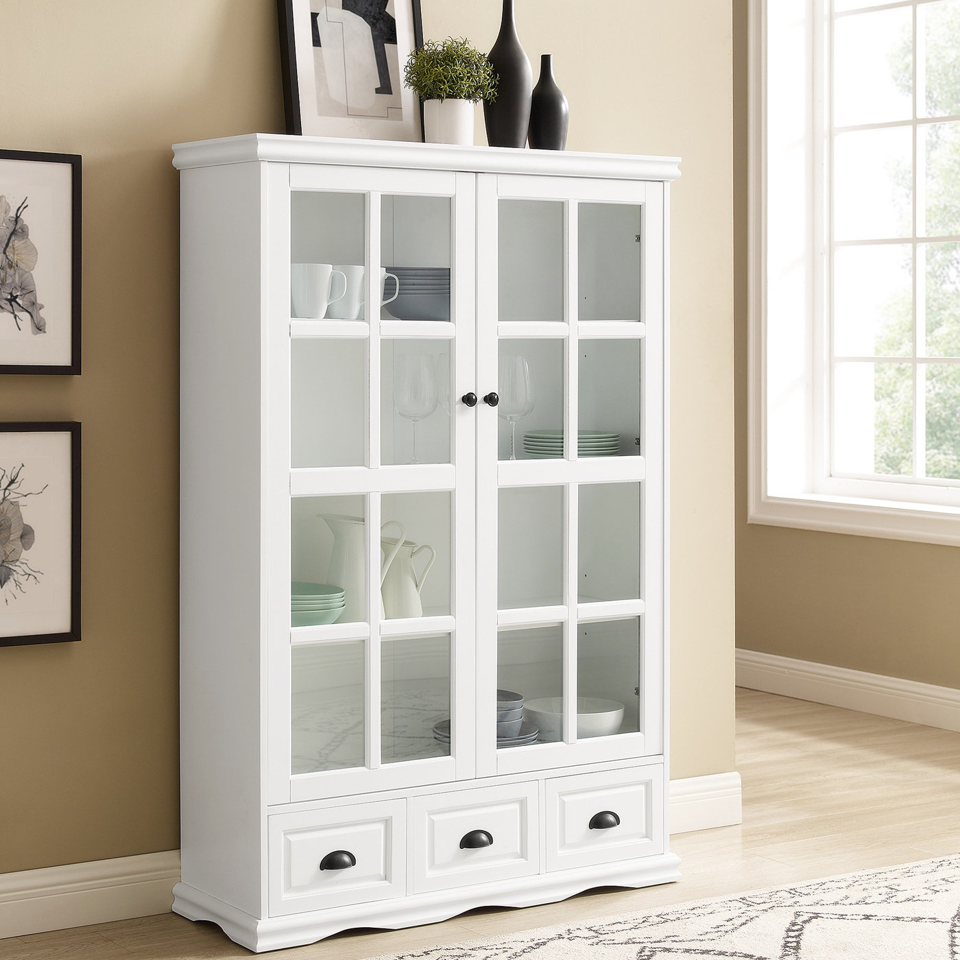 Red Barrel Studio® Lealah China Cabinet Kitchen Pantry Cabinet | Wayfair