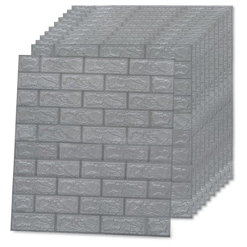 Carreau de papier peint en relief 10 pièces Chantrea, Gris anthracite