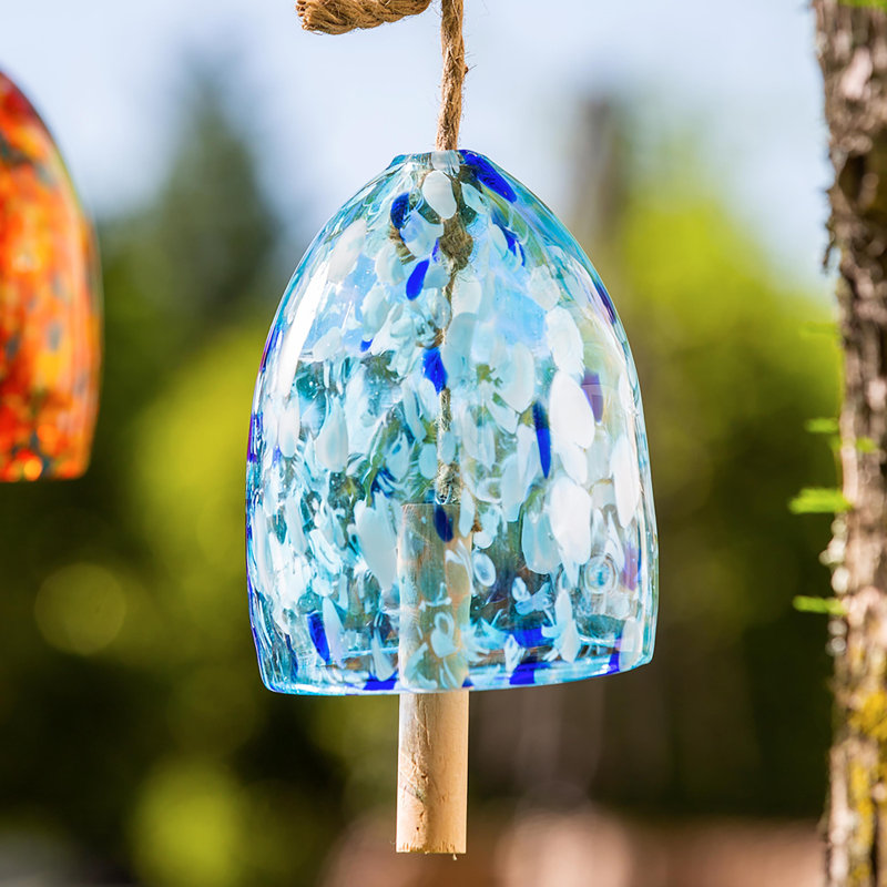 Carillon de clochette Art Glass, Bleu clair