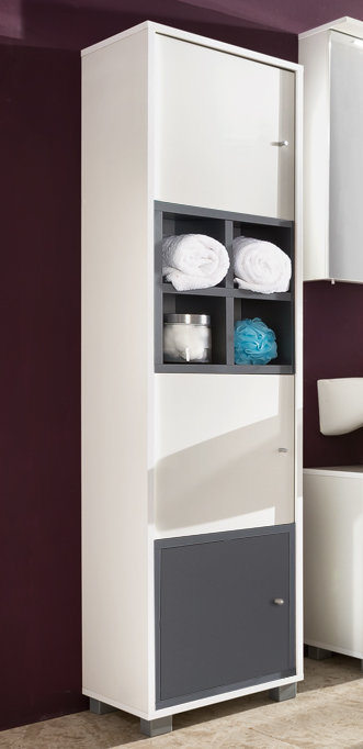 Korpio Bathroom Cabinet, Matte White/Basalt Grey