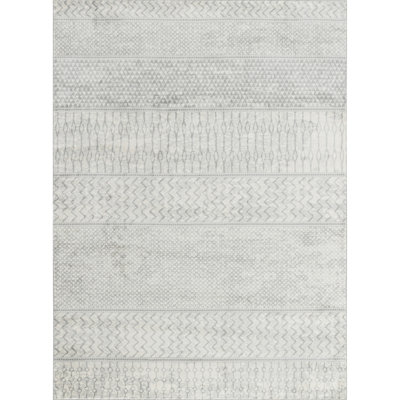 Mary Power Loom Grey/Ivory Rug