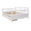 Lit de jour double en bois avec deux tiroirs, blanc-1831486899