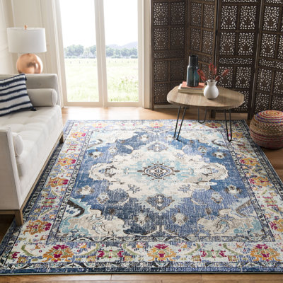 Hertzler Oriental Navy/Light Blue Area