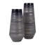Jocelyn Modern Neutral Grey and Black Glass, 15" Enameled Vase-1998249053