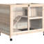 Maison de lapin compacte avec roulettes - Bois naturel, imperméable, bois naturel, pour le confort de petite pièce