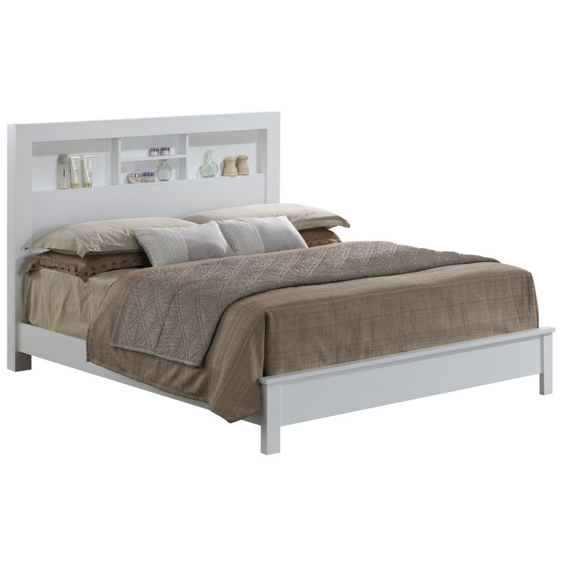 Stylish Transitional Queen Bed In White