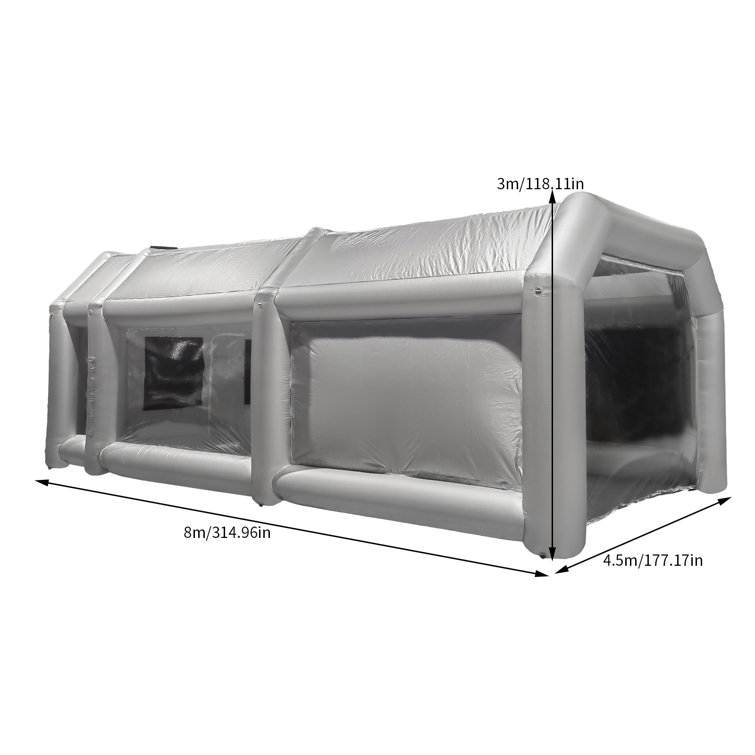 Portable Inflatable Car Tent with Air Filtration System, Inflatable Car Paint Booth Car Garage (Silver) YINXIER