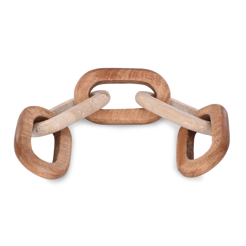 Sagebrook Home 22X4 5-Link Marble Chain, Tan