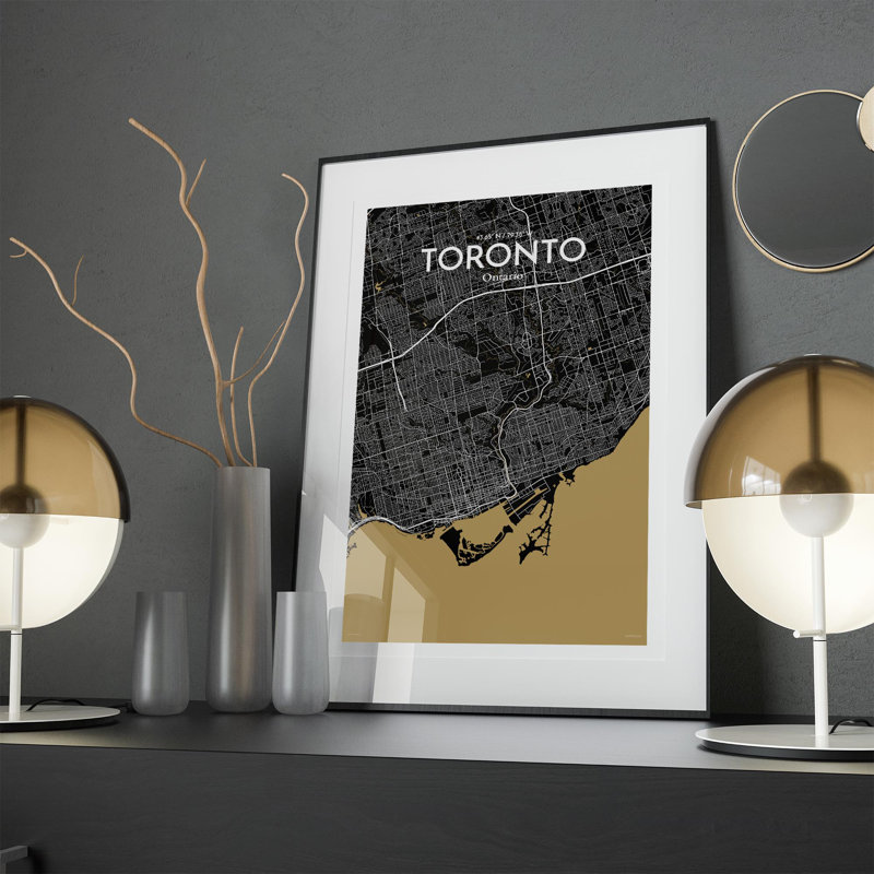 Toronto City Map In Luxe - No Frame Print, 17cm H x 11cm W x 0.05cm D