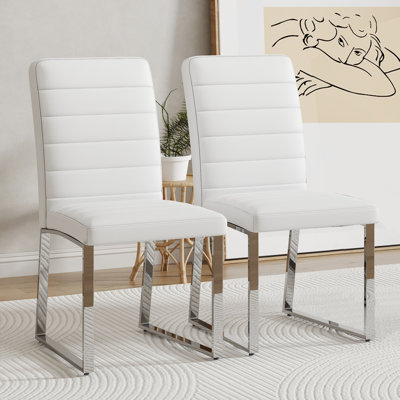 Vesta Modern Faux Leather Upholstered Dining Chairs (Set of 2)