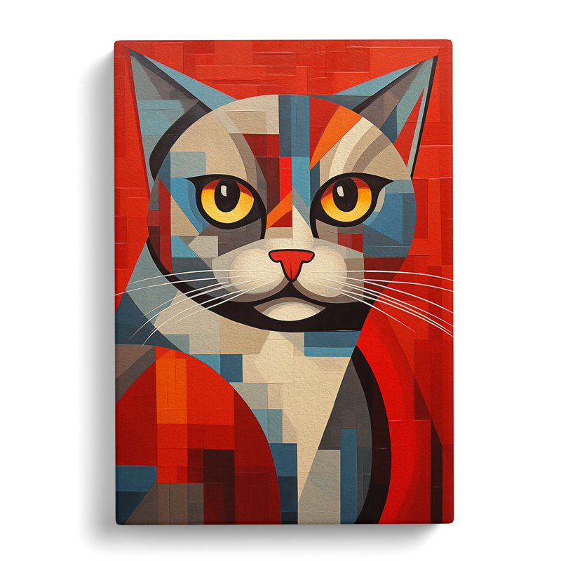 Cat Constructivism - Print on Canvas, 60cm H x 40cm W x 3cm D