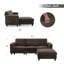 Canapé convertible 87 po en chenille avec porte-gobelets intégrés, canapé modulaire en L avec repose-pieds amovible pour le salon, un appartement-909886703