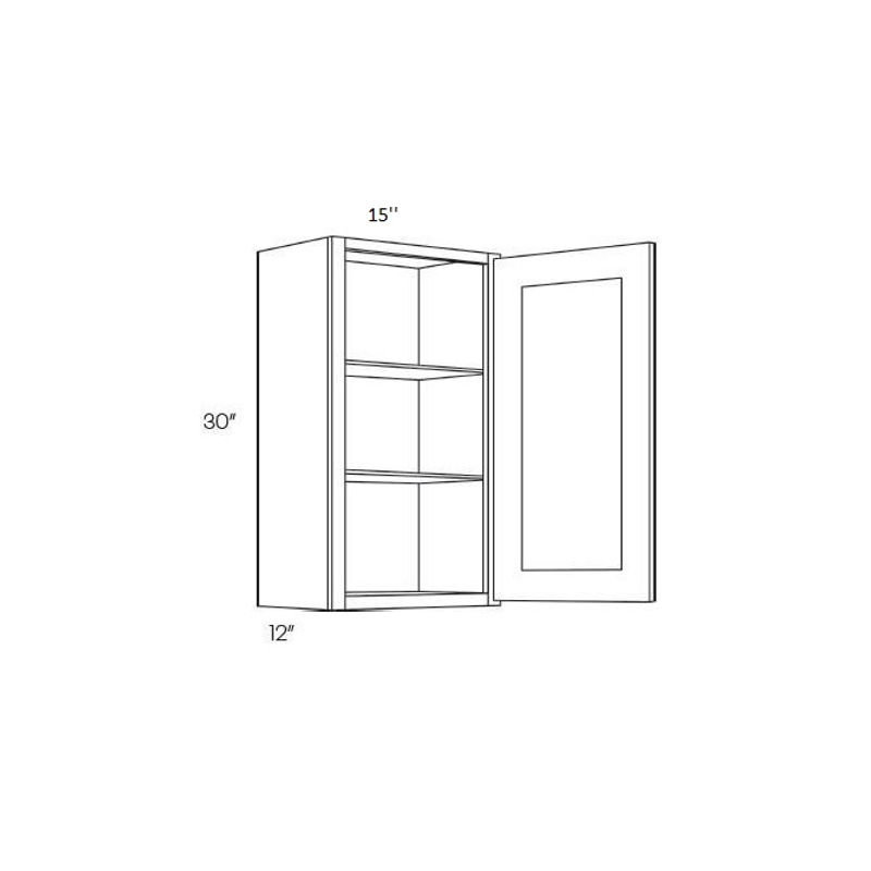 Armoire murale de cuisine blanche H 30 po prête à assembler, H 30 po x l 15 po x P 12 po