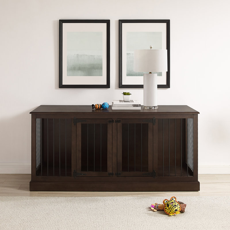 Arshveer Wood Furniture Style Crate with 2 Doors, Brown