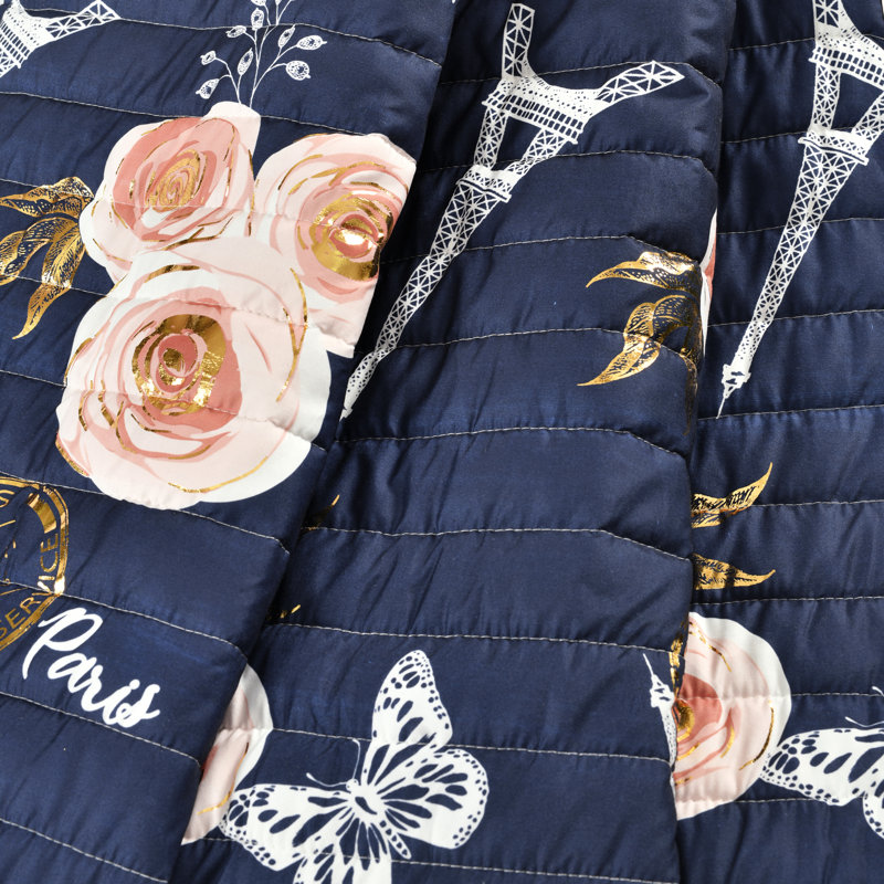 French Script Throws Lush Decor Vintage Paris Rose Butterfly Script Throw & Reviews ...