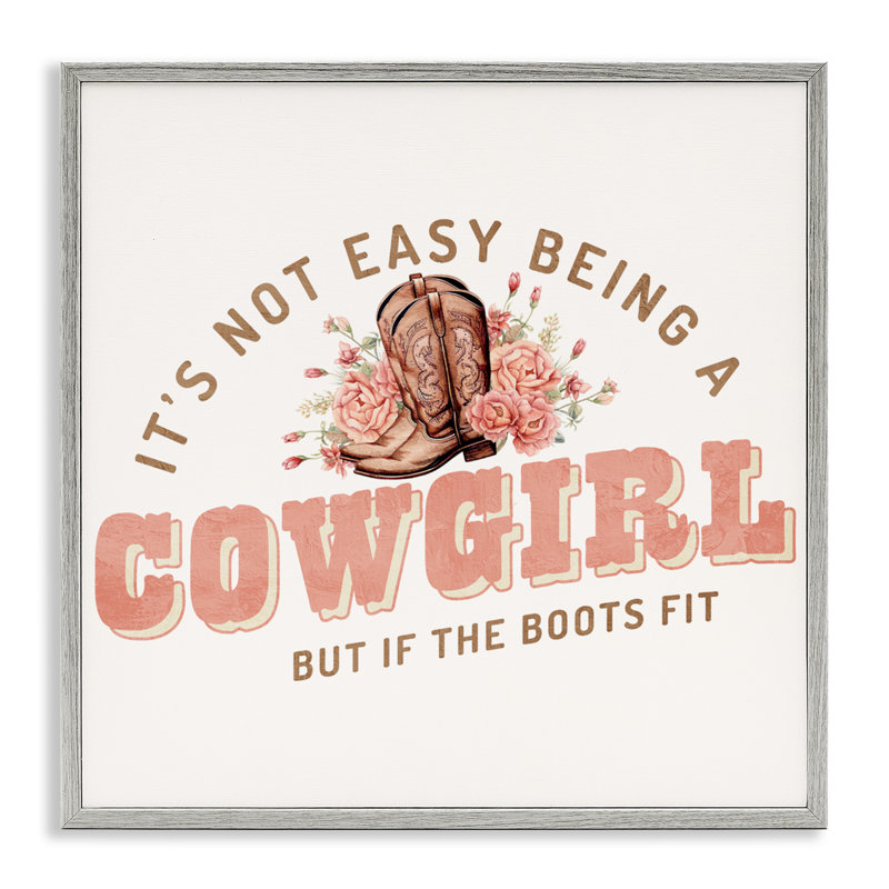 «Not Easy Being Cowgirl», estampe numérique, conception de Kim Allen, H 12 po x l 12 po, Estampe numérique Farmhouse
