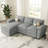 Upholstered L-Shaped Sectional Sofa With Chaise-10108751