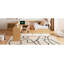 Lit plateforme en bois avec 6 tiroirs, tablettes et coiffeuse-1139705889