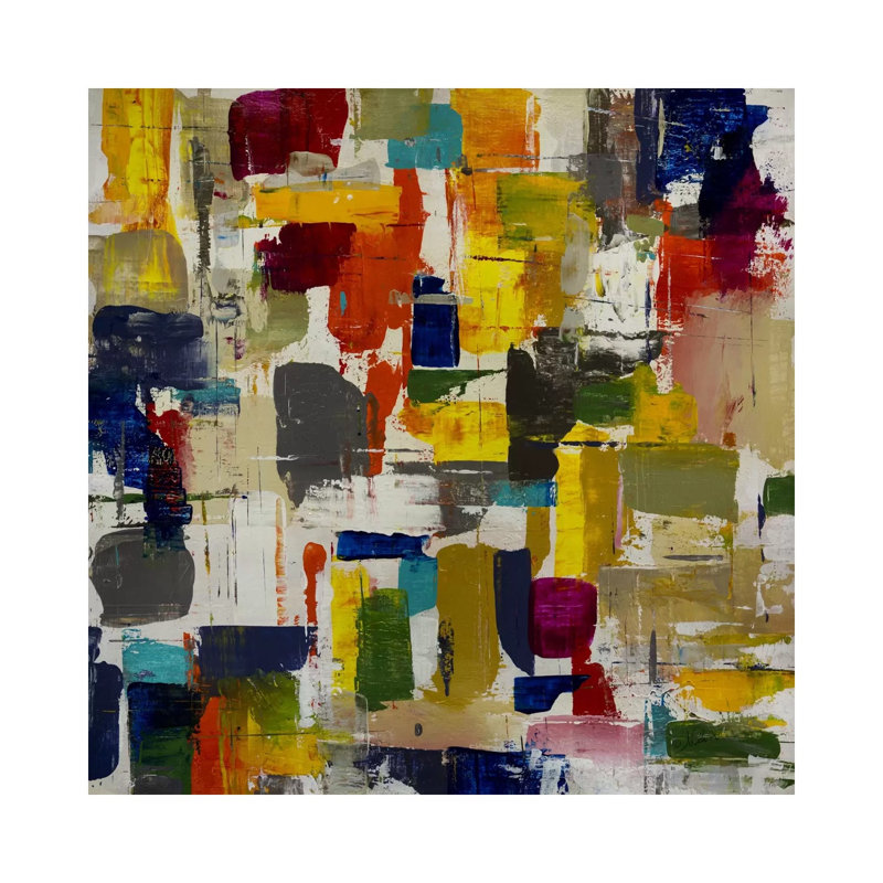 Fresh Mod by Julian Spencer - Painting on Canvas, Wrapped Canvas, 93.98 cm H x 93.98 cm W x 1.91 cm D