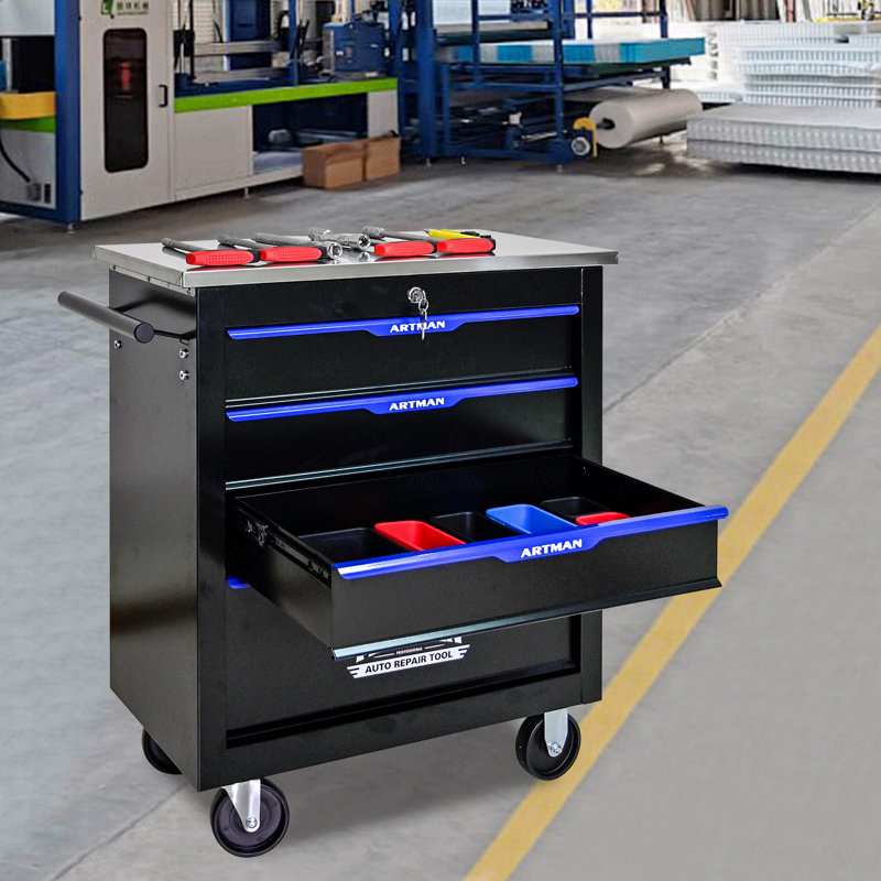 4 Drawers Multifunctional Tool Cart With Wheels