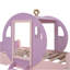 Lit simple princesse avec couronne, lit plateforme voiture en bois avec escalier, mauve et rose