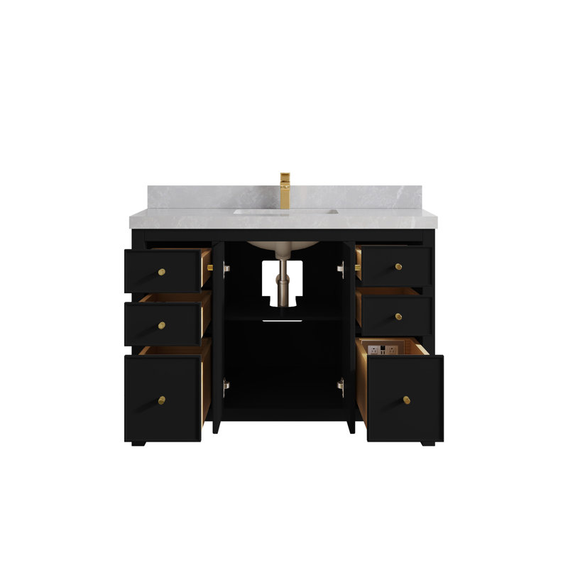 Ensemble de meuble-lavabo simple 48 po Chicago, Gris perle